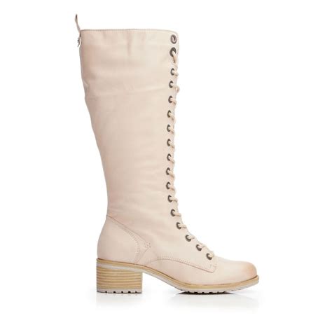 Hailey Cream Leather - Boots from Moda in Pelle UK