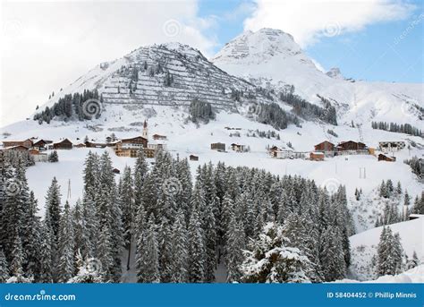 Austrian Winter Scene Stock Photo - Image: 58404452