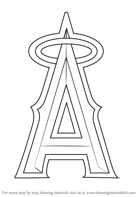 How to Draw Los Angeles Angels of Anaheim Logo (MLB) Step by Step ...