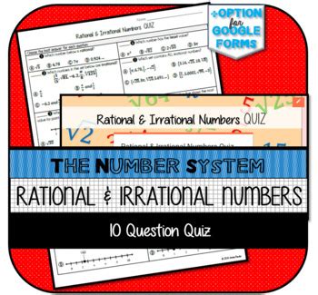 Rational and Irrational Numbers QUIZ by Teach Simple