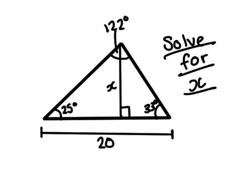 trigonometry - How do you find the height of a triangle given $3$ angles and the base side ...