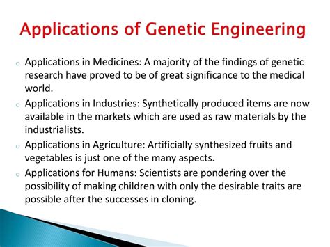 PPT - Advancements in Genetic Engineering PowerPoint Presentation, free ...