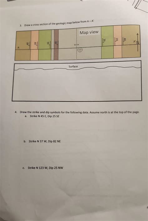 Solved 4. Draw the strike and dip symbols for the following | Chegg.com