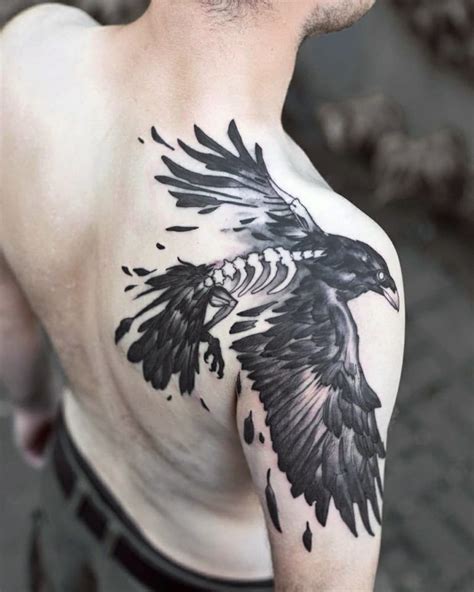 23 Mystique and Seductive Raven Tattoo Designs | Crow tattoo, Viking tattoos, Raven tattoo