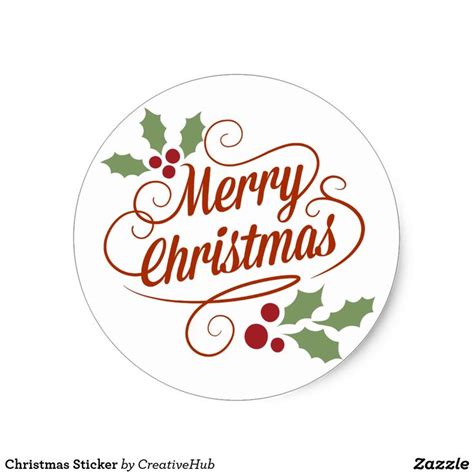 Christmas Sticker | Zazzle.com | Christmas stickers, Holiday stickers, Merry christmas printable