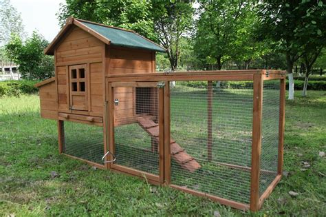 80'' Wooden Chicken Coop Rabbit Pet Hutch Hen House Nest Box Pet Run ...