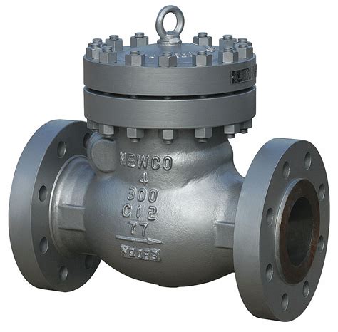 NEWCO Check Valve, 12 in, Single, Inline Swing, Carbon Steel, Flange x ...