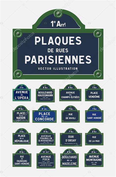 Paris street signs Stock Vector Image by ©Thomaspajot #70203917