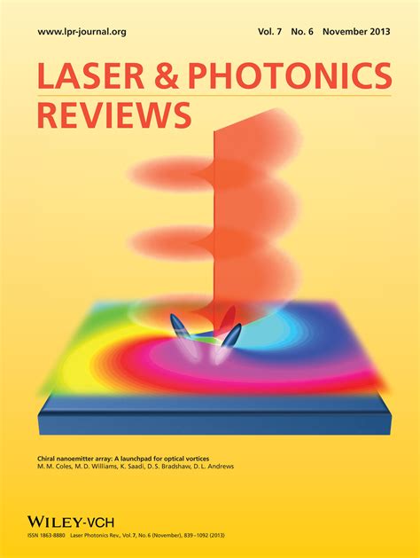 Front Cover: Chiral nanoemitter array: A launchpad for optical vortices ...