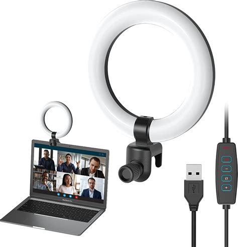 Ring Light for Laptop, 6″ Selfie Light with Clip, 3 Light Modes & 10 ...