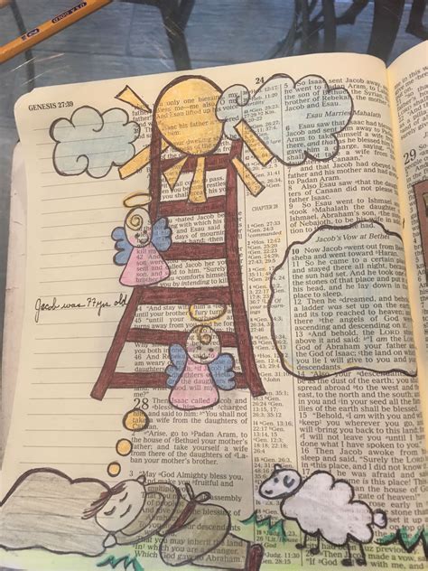 Jacobs dream. #biblejournaling Bible Study Journal, Scripture Journaling, Art Journaling, Bible ...