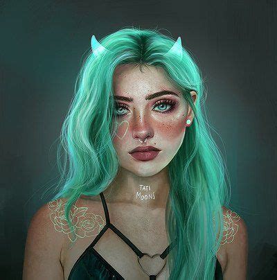 ArtStation - Tati Moons | Digital art girl, Digital portrait art, Moon art