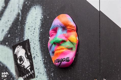 French street artist Gregos' 3D Street Art Faces in London | Hookedblog - Street Art from London ...