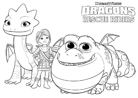 Cutter Dragons Rescue Riders Coloring Page - Free Printable Coloring Pages for Kids