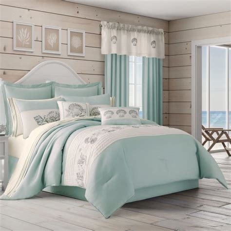 Water's Edge Aqua Quenn 4-Piece Comforter Set | Comforter sets, Coastal ...