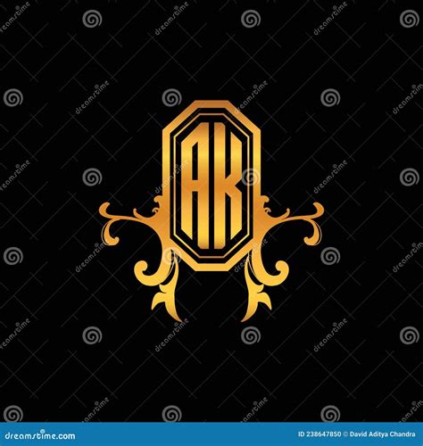 AK Logo Monogram Vintage Geometric Ornament Stock Vector - Illustration ...