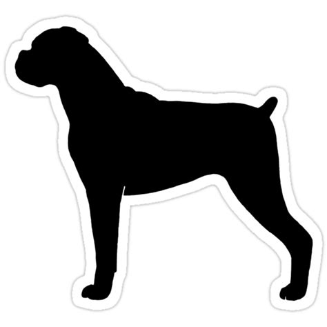 "Boxer Dog Silhouette(s)" Stickers by Jenn Inashvili | Redbubble