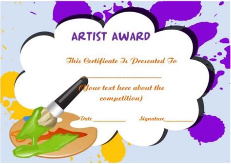 Art Certificate Template Free (5) - TEMPLATES EXAMPLE | TEMPLATES EXAMPLE Free Printable ...