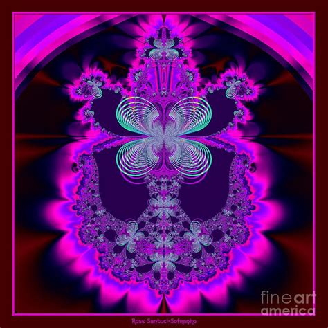 Neon Butterflies And Rainbow Fractal 137 Digital Art by Rose Santuci-Sofranko