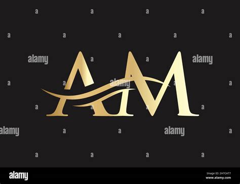 Initial AM letter linked logo vector template. Swoosh letter AM logo design. AM Logo design ...