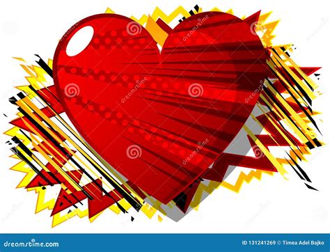 Comic Book Style Heart, Abstract Love Symbol. Stock Vector - Illustration of bubble ...