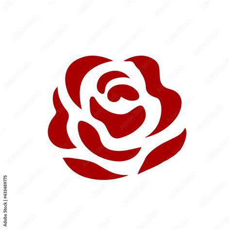 Vector icon of red rose illustration Stock Vector | Adobe Stock