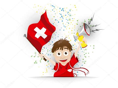 Switzerland Soccer Fan Flag Cartoon Stock Illustration by ©gubh83 #47412813