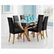 oak glass dining table table only