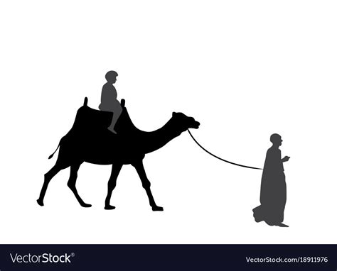 Black and white silhouette of a camel Royalty Free Vector