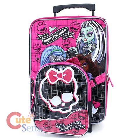 Monster High Rolling Luggage Suite Case with 10" Small Backpack Set | eBay