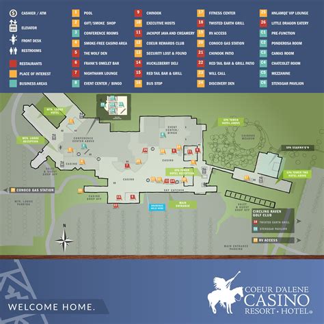 Casino Resort Venues Map | Coeur d'Alene Casino Resort Hotel