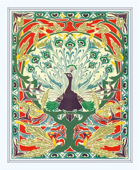 Art Nouveau Peacock Print Poster Wall Art Giclee - Etsy