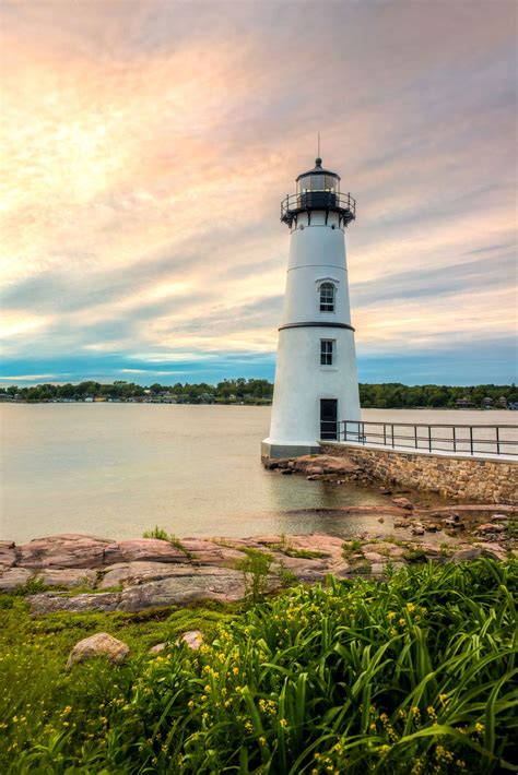 Rock Island Light on the St. Lawrence River in the 1000 Islands Region of upstate NY ...