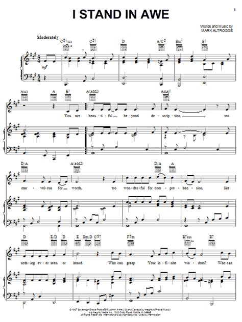 Mark Altrogge "I Stand In Awe" Sheet Music Notes | Download Printable PDF Score 179262