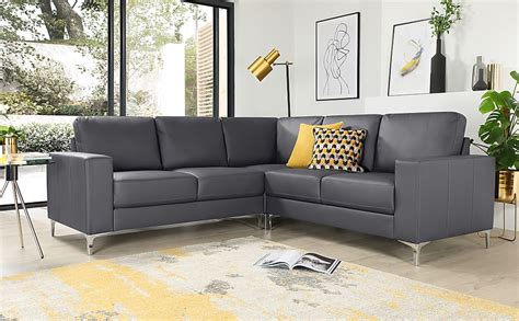 Dark Grey Leather Sofa - Odditieszone