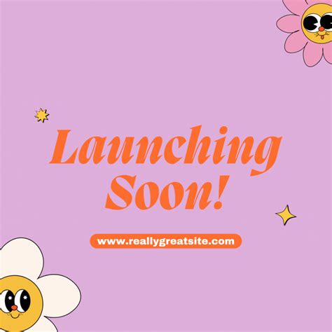 the words launching soon are in front of a pink background with cartoon ...