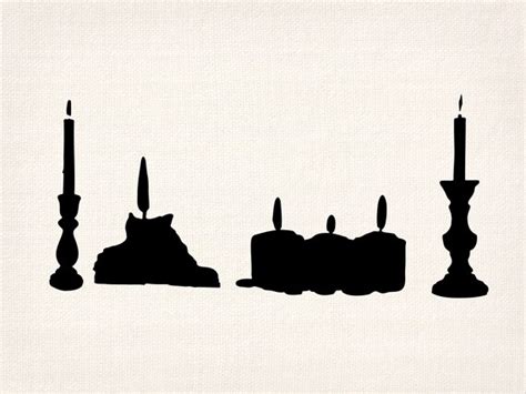 Candle Silhouette Svg Candles Light Chandelier Vector Cricut - Etsy