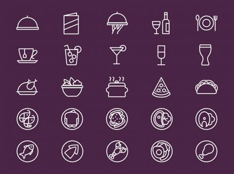 25 Restaurant Menu Icons