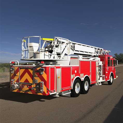 Firetruck Pierce 105' HEAVY-DUTY STEEL AERIAL LADDER | CGTrader