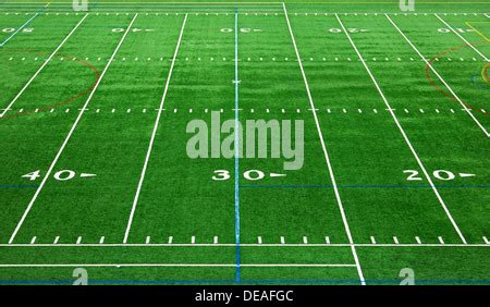 American football field markings on sideline of astro-turf field Stock ...