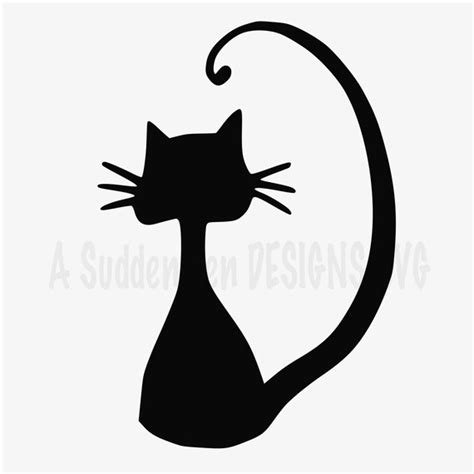 Black Cat Silhouette Halloween SVG Cut Files for Cricut | Etsy