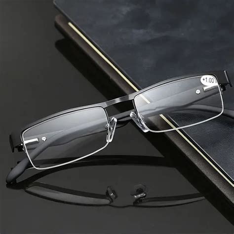 Men Reading Glasses Alloy Square Frame Hyperopia Prescription Eyeglasses Male Retro Reading ...