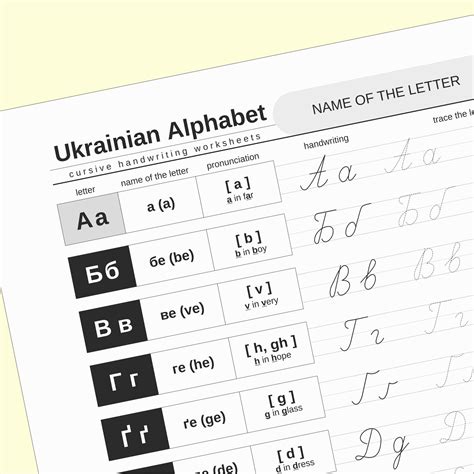 Ukrainian Alphabet Writing, Cursive Handwriting Practice, Ukrainian ...