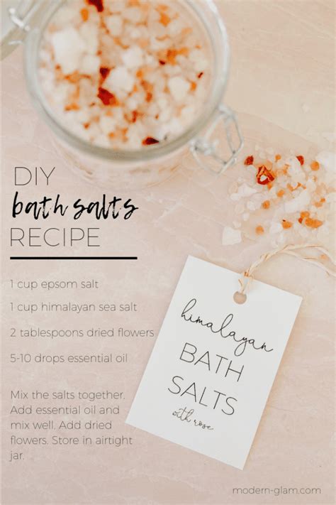 DIY Bath Salts with Himalayan Salt & Essential Oils - Modern Glam