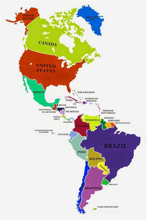 Particular Mapa America Completo Paises Y Capitales De America Mapa Politico De America Del Ce ...