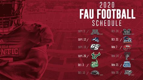 2020 FAU Football Schedule Announced - Florida Atlantic University ...