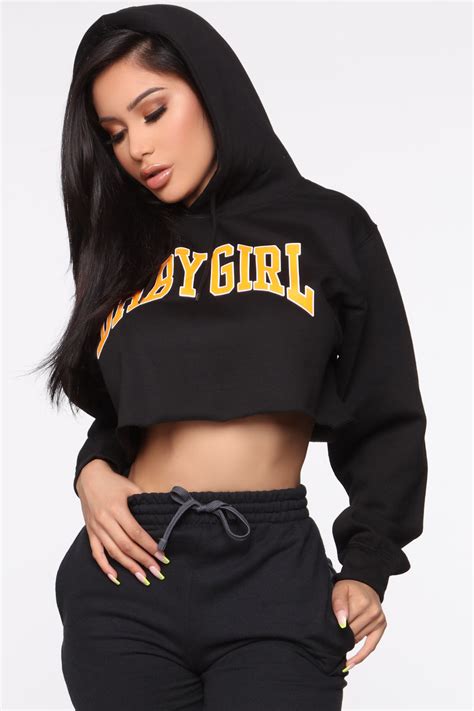 Baby Girl Cropped Hoodie - Black | Fashion Nova, Graphic Tees | Fashion Nova