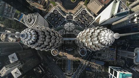 Top Aerial View KLCC or Petronas Twin Tower Cityscape in Kuala Lumpur ...