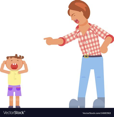 Father shouting at child Royalty Free Vector Image