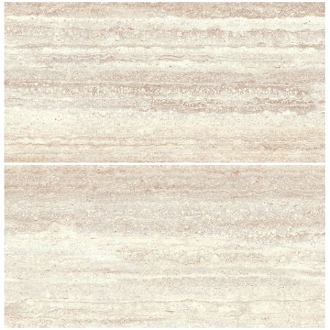 Travertino Porcelain Floor Mosaic Bullnose Beige Bone or Gray - Lint Tile